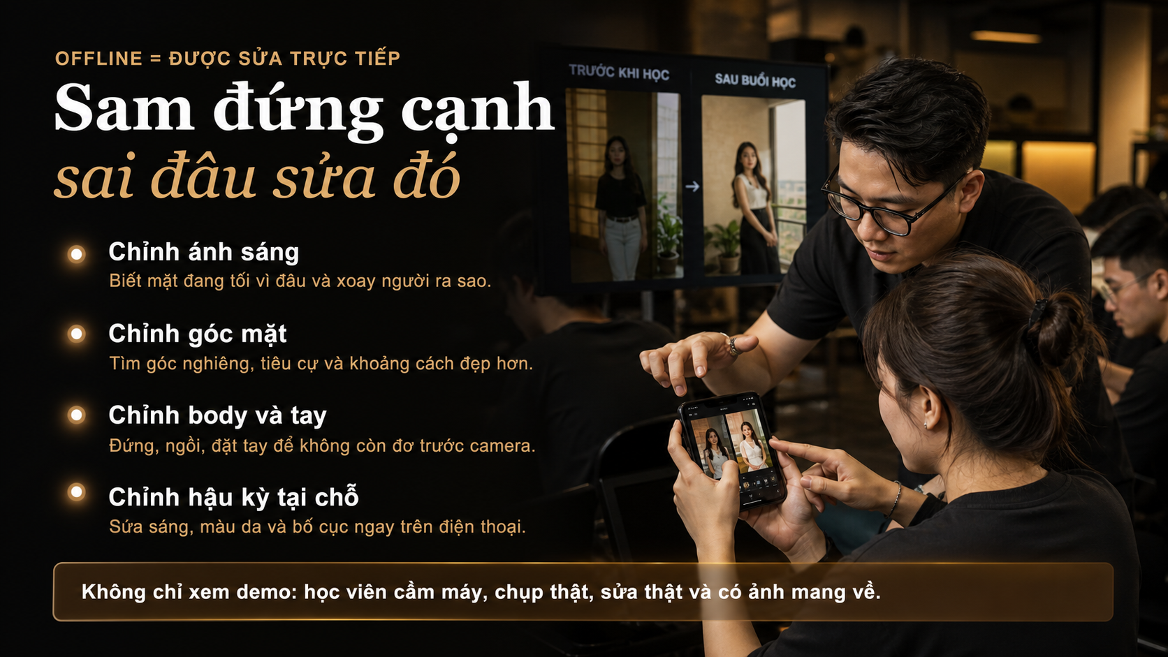 Thực hành thị giác và sửa lỗi góc máy